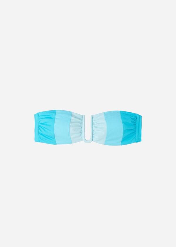 turkizne ženske podložene majice bikini bandeau azzorre calzedonia