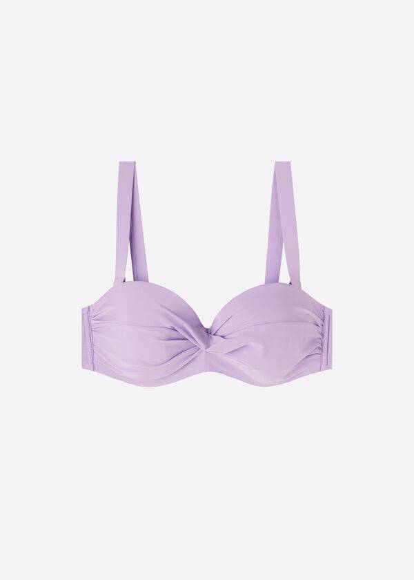 vijolične ženske majice bikinija s podloženimi bandeau indonezijami calzedonia
