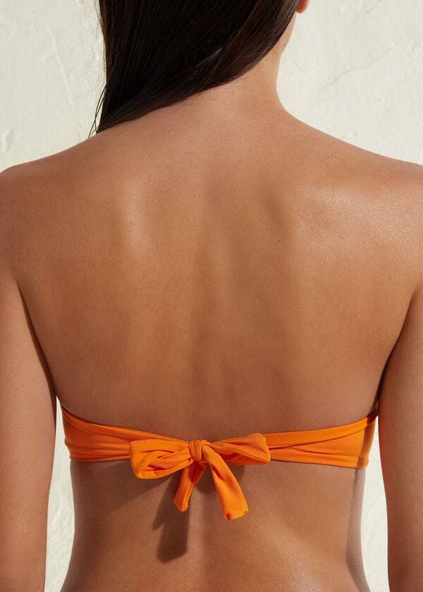 calzedonia padded bandeau indonesia eco ženske kopalke oranžna