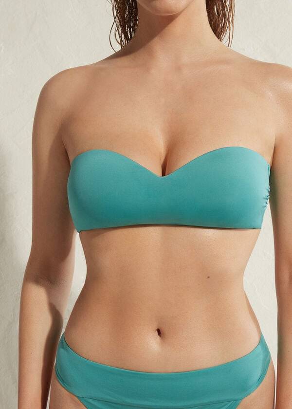 Ženske eko bikini majice calzedonia padded bandeau indonesia turquoise