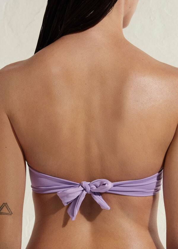 Ženske kopalke calzedonia padded bandeau indonesia eco bikini tops purple