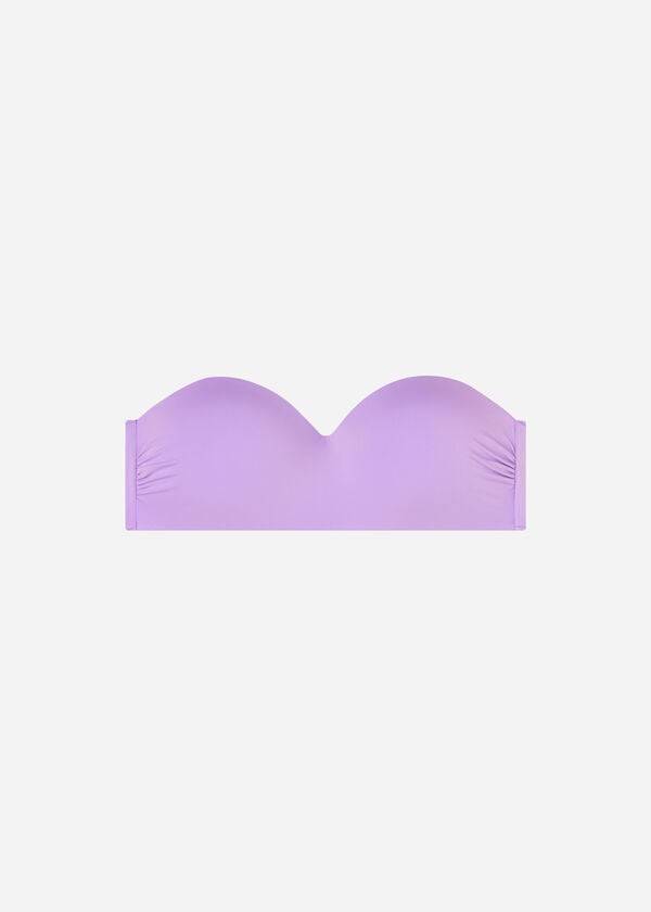 Ženske kopalke calzedonia padded bandeau indonesia eco bikini tops purple