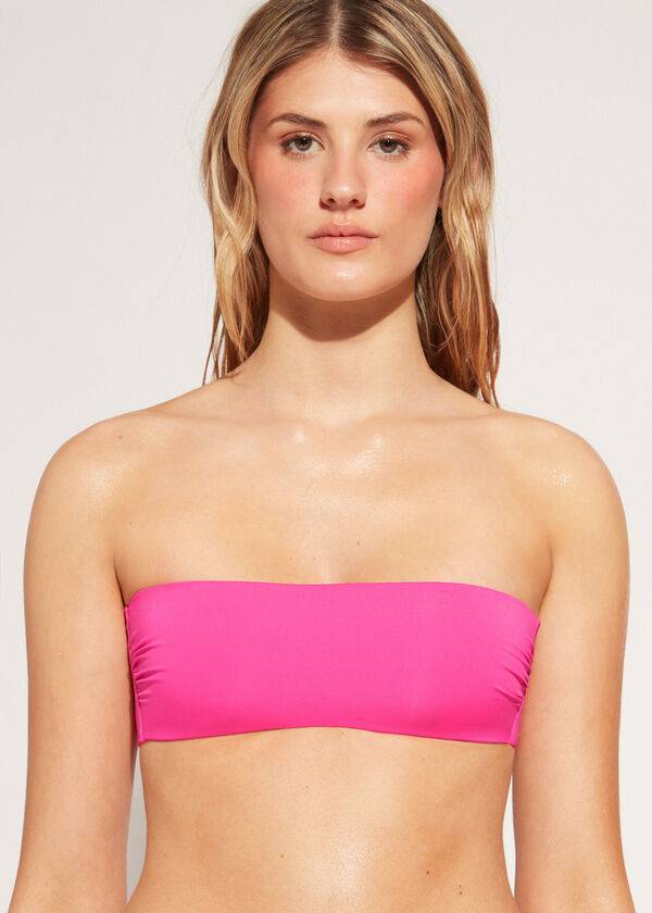 Ženske majice bikinija calzedonia padded bandeau indonesia eco rosa roza