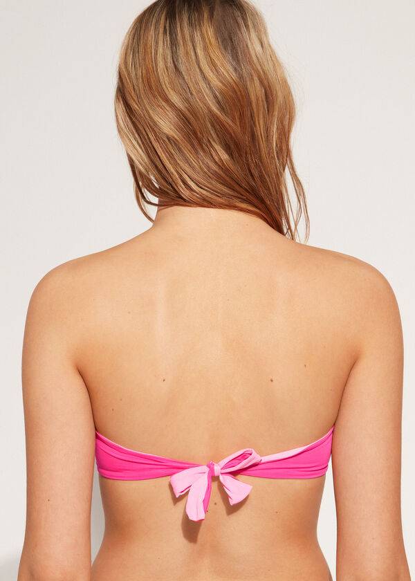 Ženske majice bikinija calzedonia padded bandeau indonesia eco rosa roza