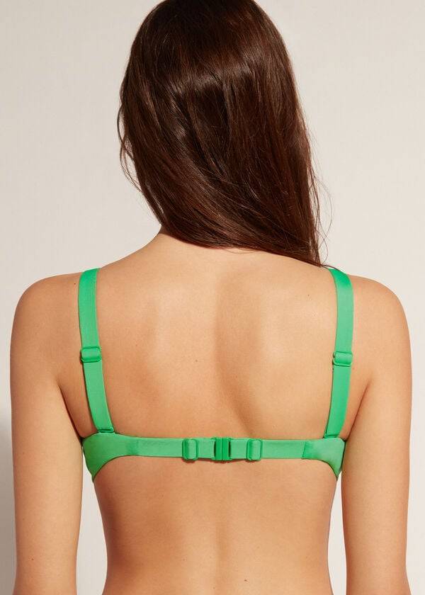 Ženski zgornji del bikinijev calzedonia padded push-up indonesia zelen