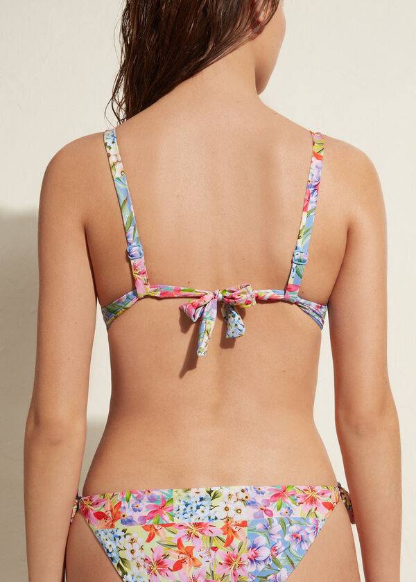 večbarvne ženske bikini majice calzedonia push-up minorca eco