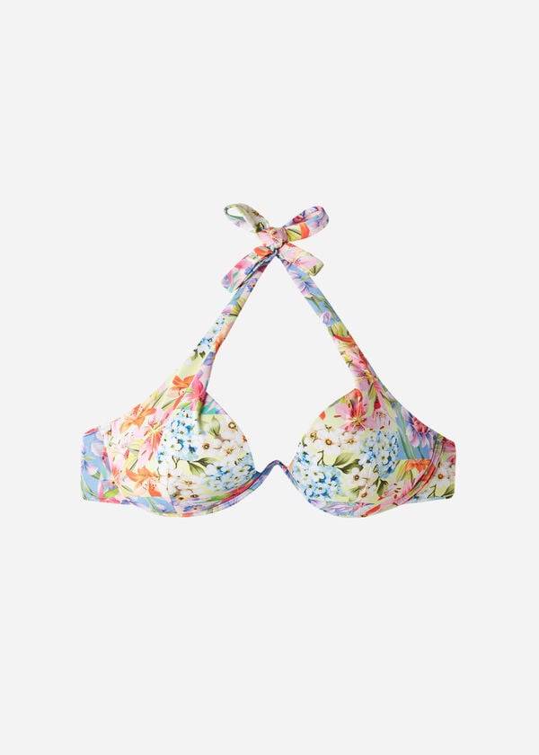večbarvne ženske bikini majice calzedonia push-up minorca eco