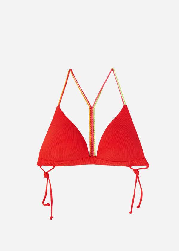Ženske majice bikini berlino s podloženim trikotnikom calzedonia rdeče