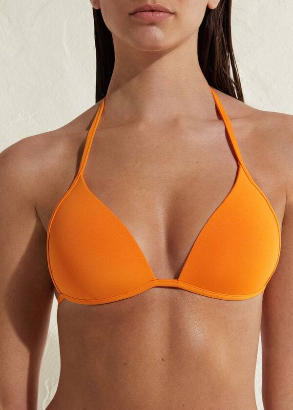 oranžne ženske majice bikinija padded triangle indonesia eco rise calzedonia
