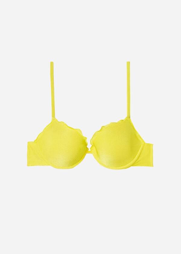 rumeni ženski zgornji del bikinija calzedonia push up formentera