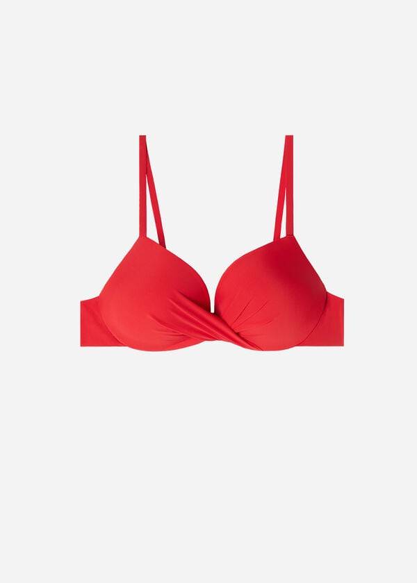 rdeč ženski zgornji del bikinija calzedonia soft graduated super padded push-up indonesia