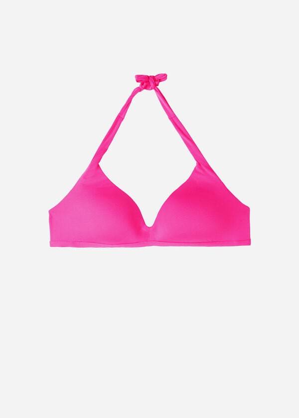 Ženski zgornji del bikinijev calzedonia soft padded triangle indonesia roza