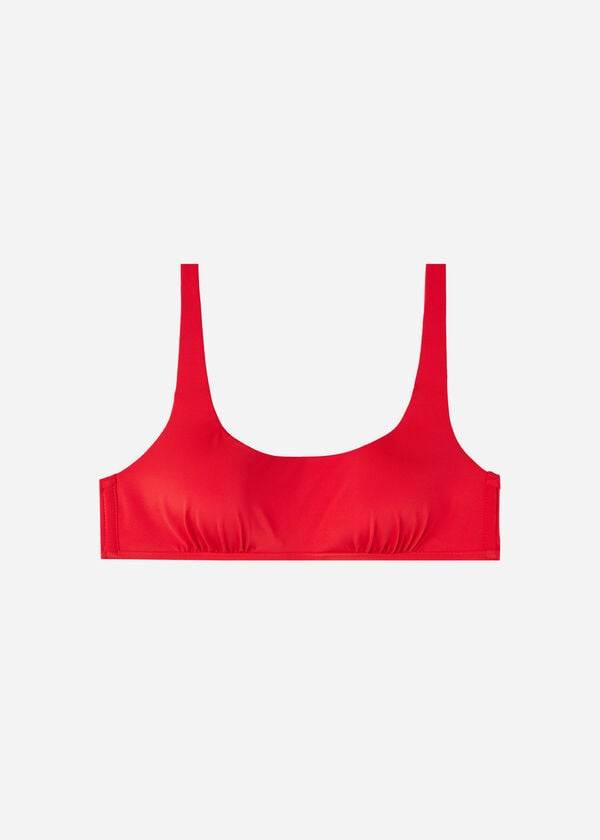 Ženski zgornji del bikinijev calzedonia tank style indonesia eco rdeč