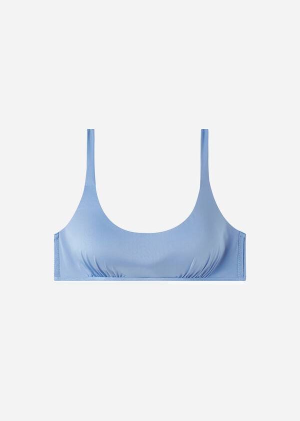Ženski eko zgornji del bikinijev calzedonia tank style indonesia moder