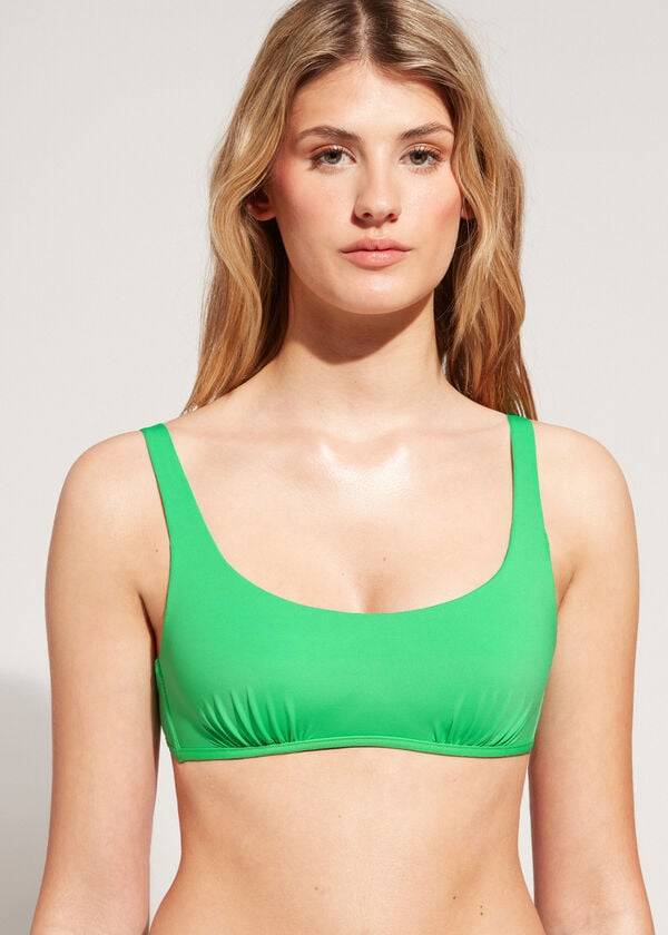 Ženske majice bikini zelene barve calzedonia tank style indonesia eco rosa