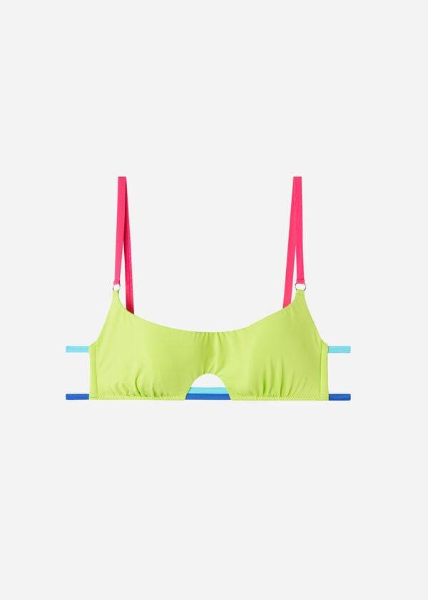 Ženski zgornji del bikinija calzedonia tank tokyo eco zelene barve