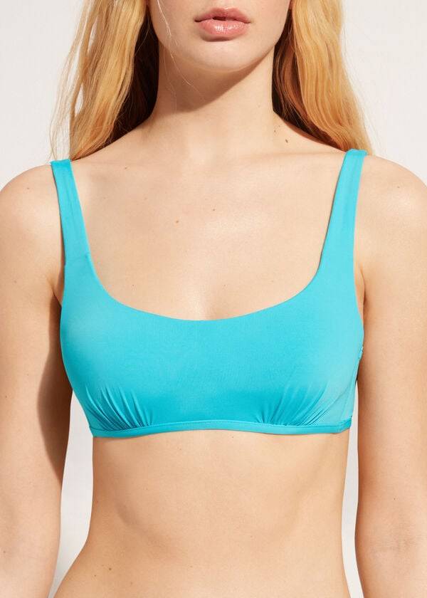 turkizno zelen zgornji del bikinijev calzedonia tank-style indonesia za ženske