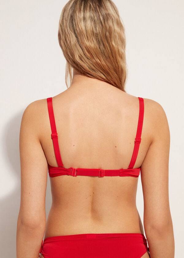 Ženski zgornji del bikinijev calzedonia tank-style indonesia rdeč