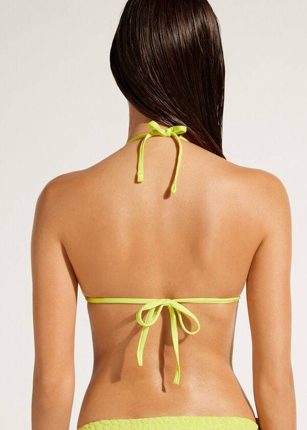 Ženski zgornji del bikinija calzedonia triangle string bangkok zelen