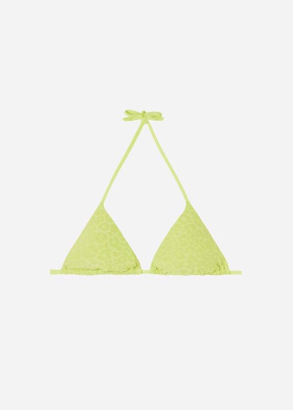 Ženski zgornji del bikinija calzedonia triangle string bangkok zelen