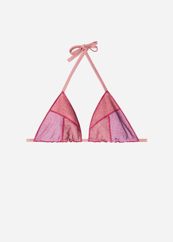 roza ženski zgornji del bikinija calzedonia triangle string lisbona