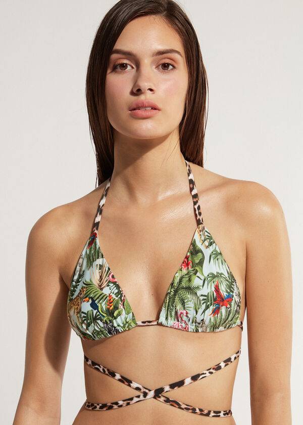 zeleni ženski eko bikini zgornji del calzedonia triangle string nairobi