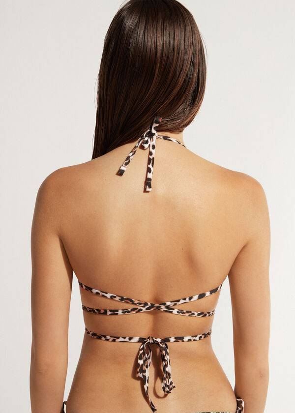 zeleni ženski eko bikini zgornji del calzedonia triangle string nairobi