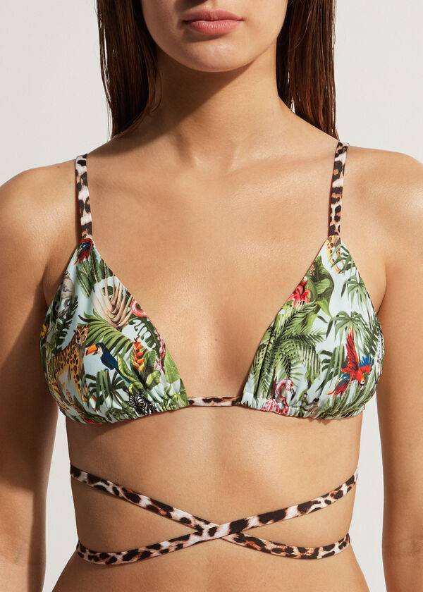 zeleni ženski eko bikini zgornji del calzedonia triangle string nairobi