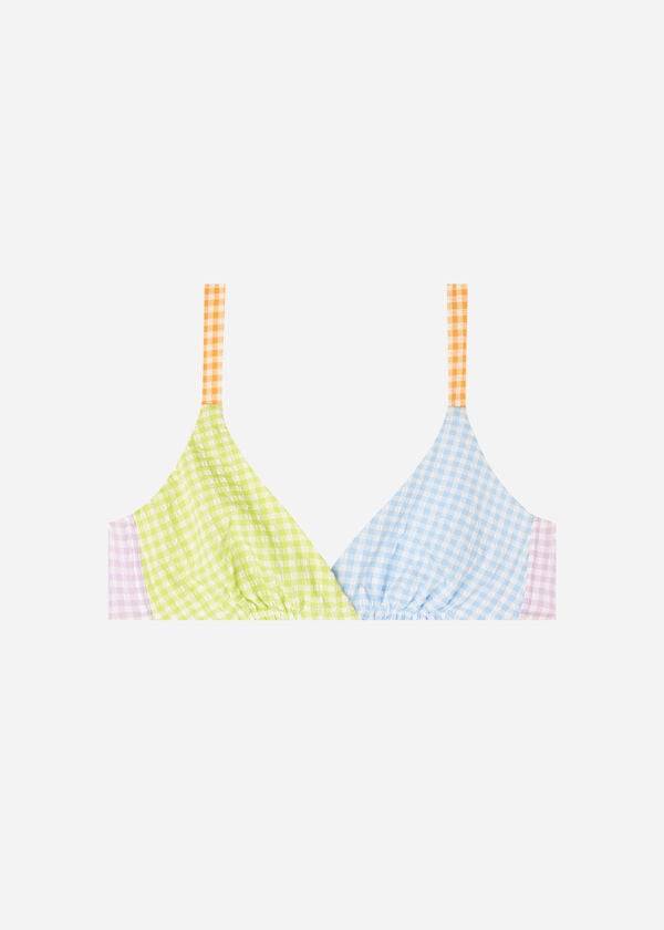 Ženski zgornji del bikinijev calzedonia triangle valencia zelenmoder