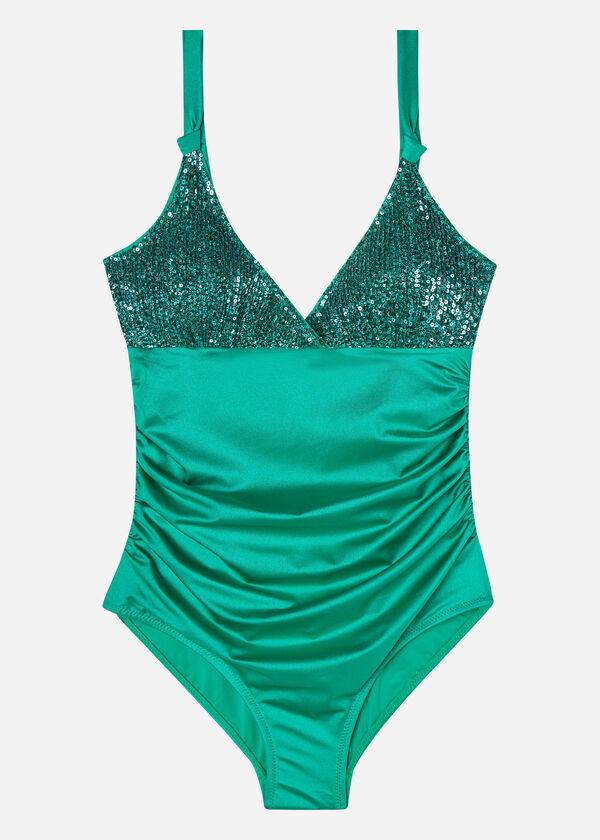 zelene ženske enodelne kopalke calzedonia cannes
