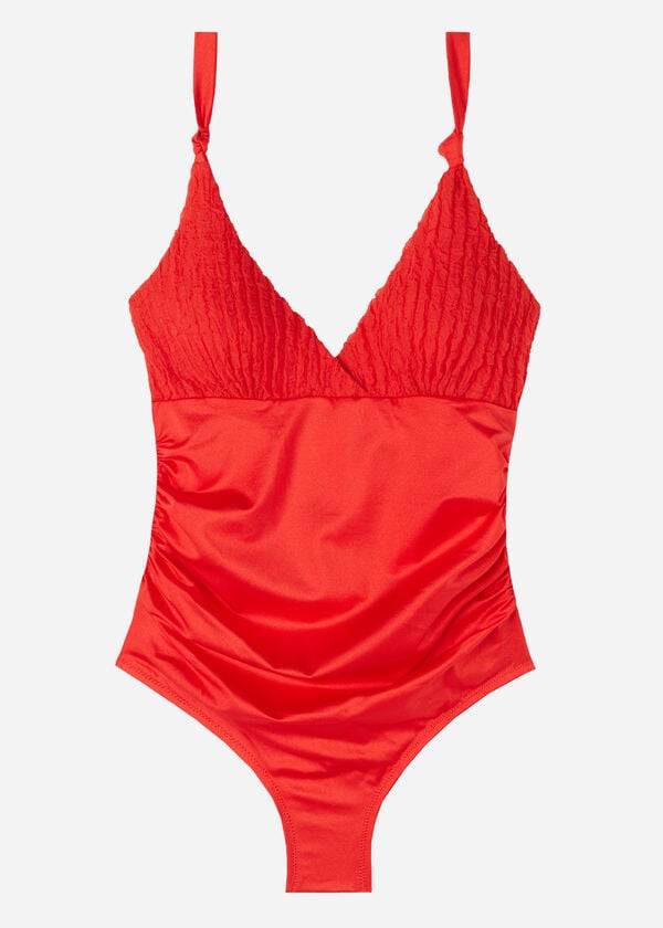 Ženske kopalke calzedonia one piece marrakech rdeče barve