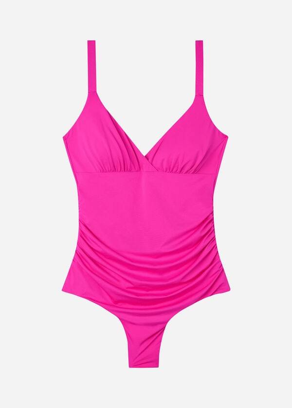 roza ženske oblazinjene enodelne kopalke calzedonia z učinkom oblikovanja indonesia eco